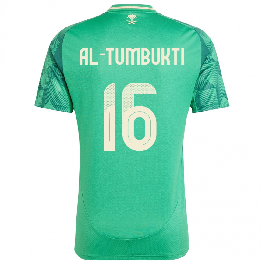 נשים כדורגל ערב הסעודית Saud Al-Tumbukti #16 יָרוֹק ג'רזי ביתית 24-26