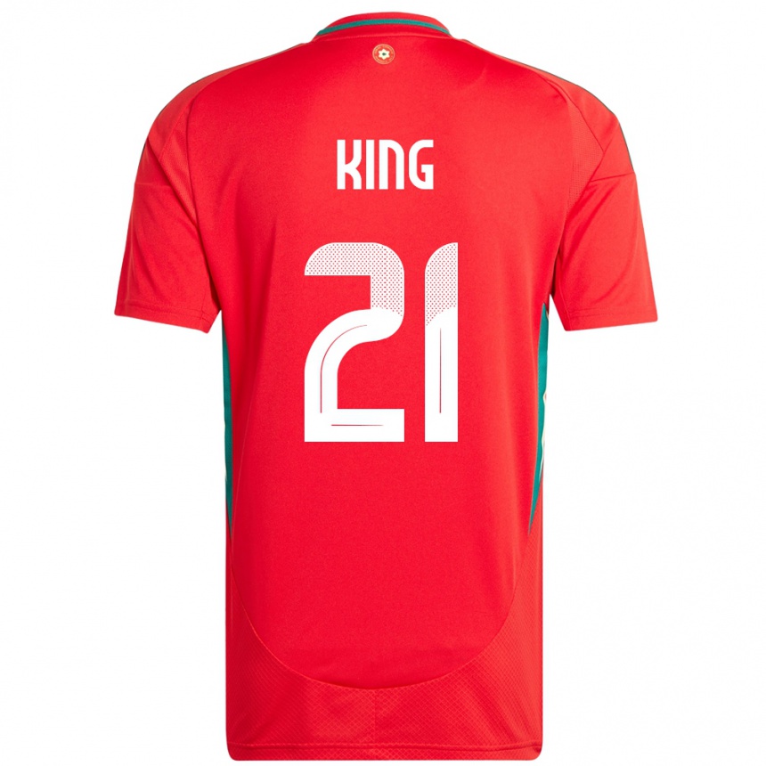 נשים כדורגל ויילס טום קינג #21 אָדוֹם ג'רזי ביתית 24-26