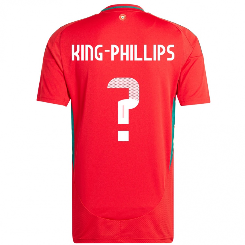 נשים כדורגל ויילס Zac King-Phillips #0 אָדוֹם ג'רזי ביתית 24-26