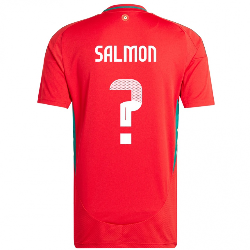 נשים כדורגל ויילס Josh Salmon #0 אָדוֹם ג'רזי ביתית 24-26