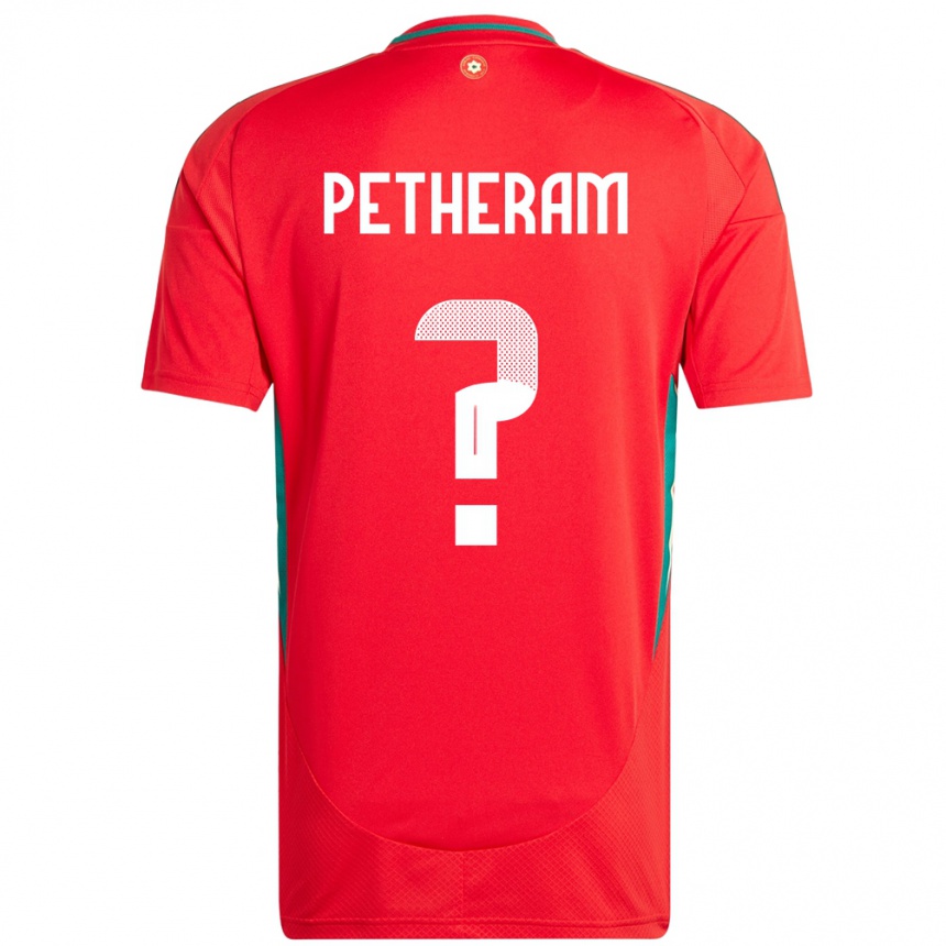 נשים כדורגל ויילס Jonathan Petheram #0 אָדוֹם ג'רזי ביתית 24-26
