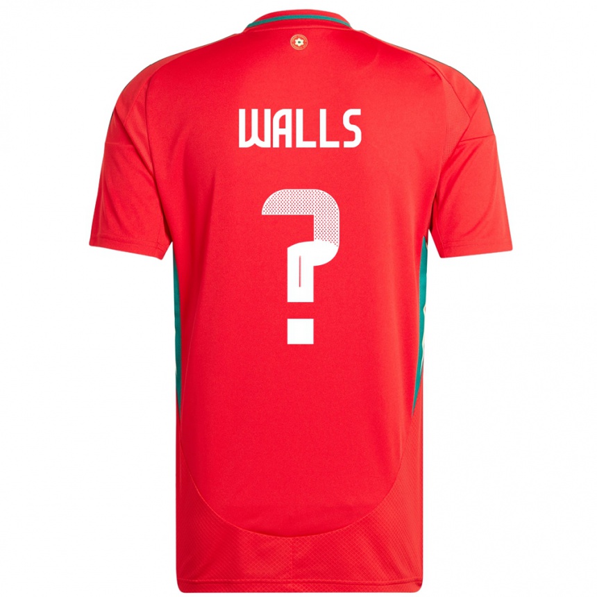 נשים כדורגל ויילס Archie Walls #0 אָדוֹם ג'רזי ביתית 24-26