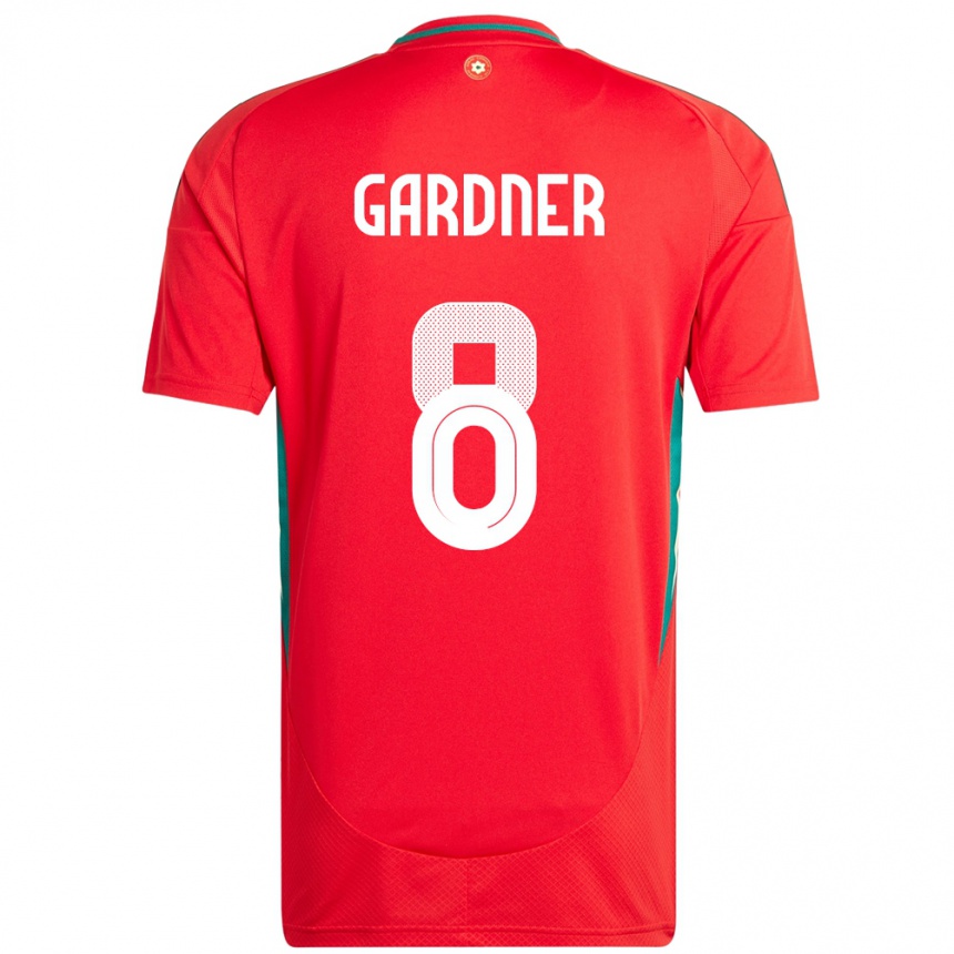 נשים כדורגל ויילס Luis Gardner #8 אָדוֹם ג'רזי ביתית 24-26