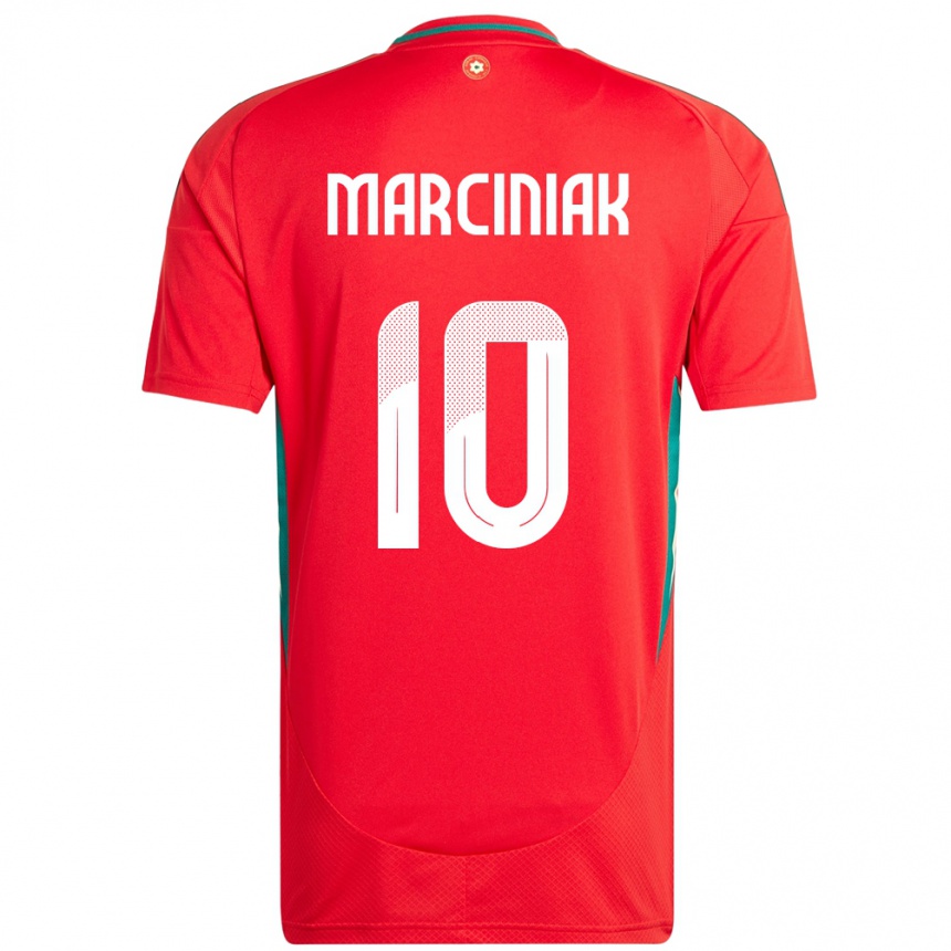 נשים כדורגל ויילס Alex Marciniak #10 אָדוֹם ג'רזי ביתית 24-26