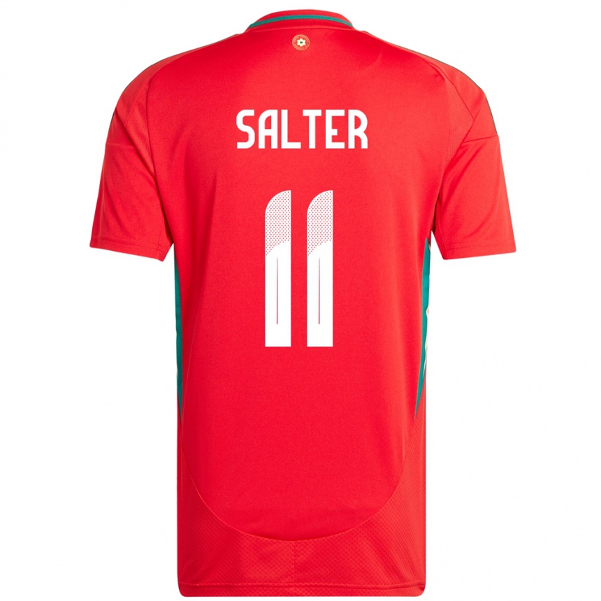 נשים כדורגל ויילס Oliver Salter #11 אָדוֹם ג'רזי ביתית 24-26