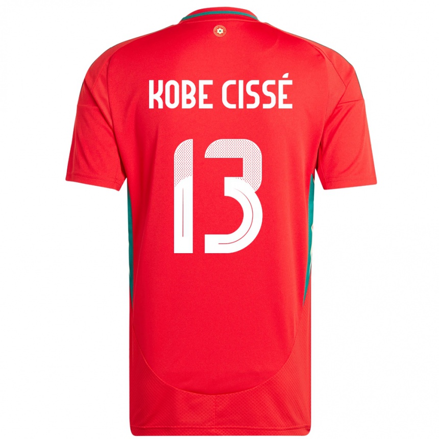 נשים כדורגל ויילס Prince Kobe Cissé #13 אָדוֹם ג'רזי ביתית 24-26