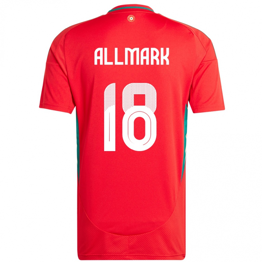 נשים כדורגל ויילס Hayden Allmark #18 אָדוֹם ג'רזי ביתית 24-26
