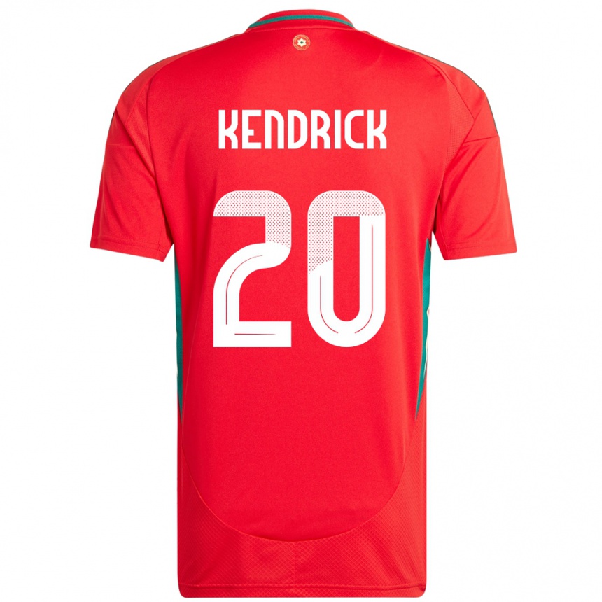 נשים כדורגל ויילס Levi Kendrick #20 אָדוֹם ג'רזי ביתית 24-26