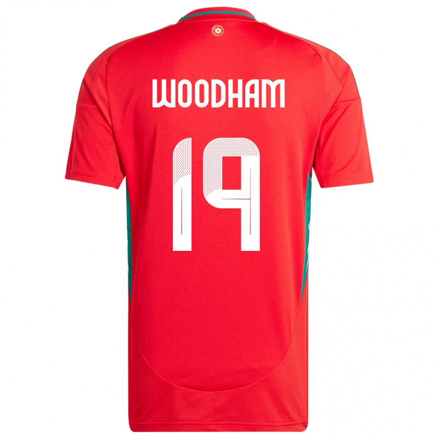 נשים כדורגל ויילס לילי וודהם #19 אָדוֹם ג'רזי ביתית 24-26