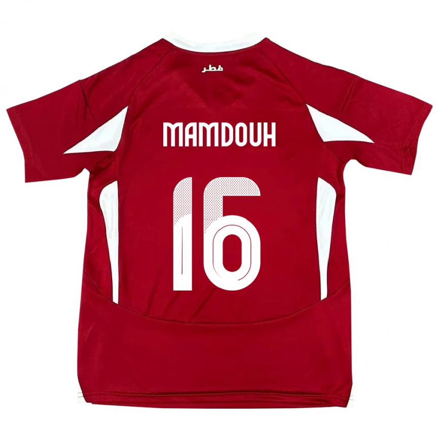 נשים כדורגל קטאר Bahaa Mamdouh #16 אָדוֹם ג'רזי ביתית 24-26