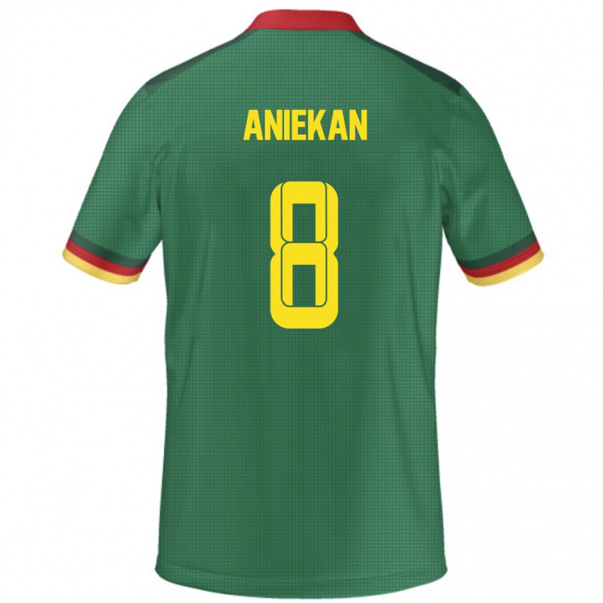 נשים כדורגל קמרון Stephan Aniekan #8 יָרוֹק ג'רזי ביתית 24-26