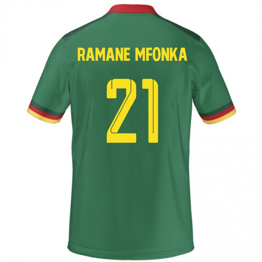 נשים כדורגל קמרון Abdel Ramane Mfonka #21 יָרוֹק ג'רזי ביתית 24-26