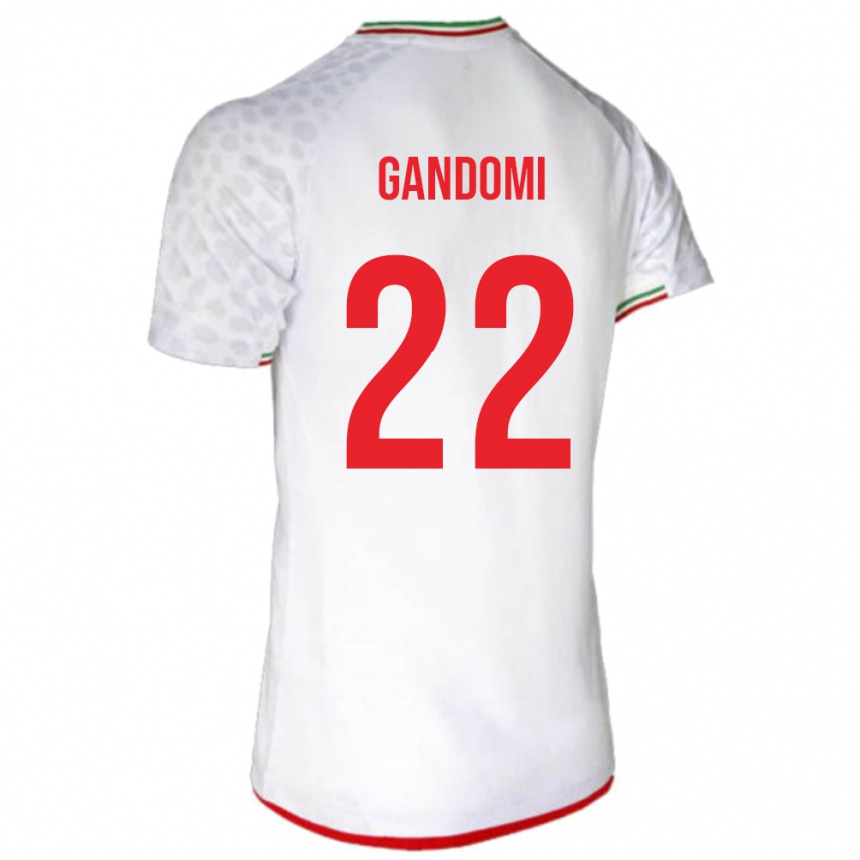 נשים כדורגל איראן Mohammad Gandomi #22 לָבָן ג'רזי ביתית 24-26