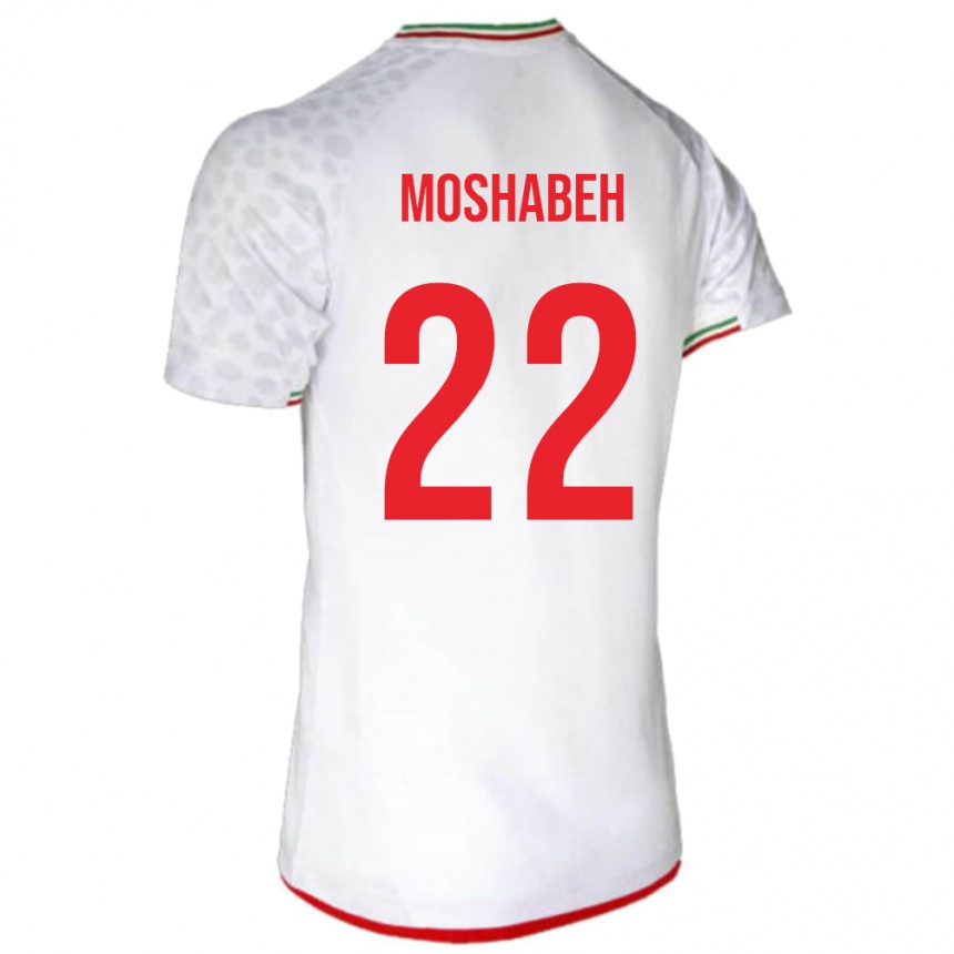נשים כדורגל איראן Mahan Moshabeh #22 לָבָן ג'רזי ביתית 24-26