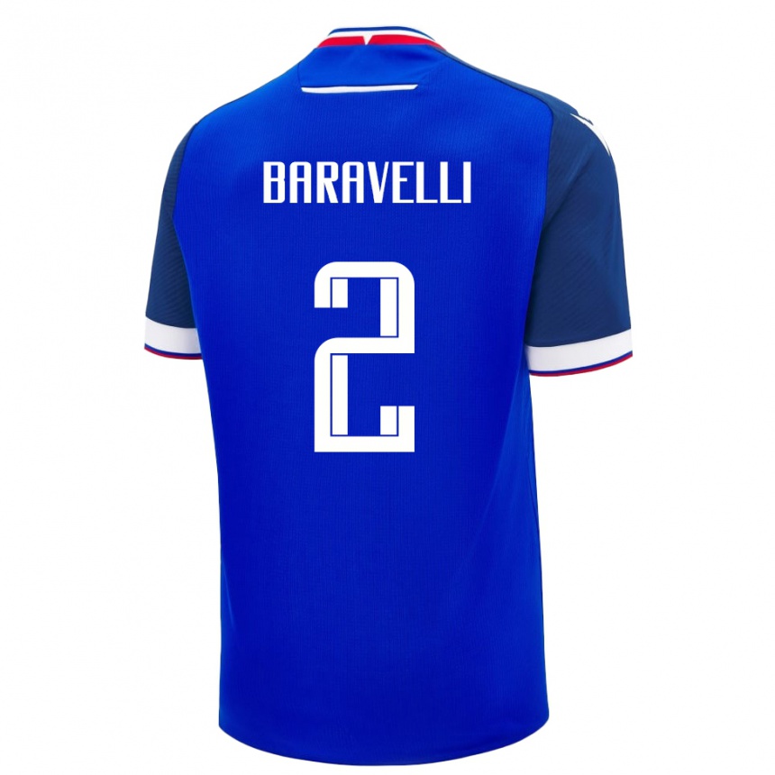 נשים כדורגל סלובקיה Rocco Baravelli #2 כְּחוֹל ג'רזי ביתית 24-26