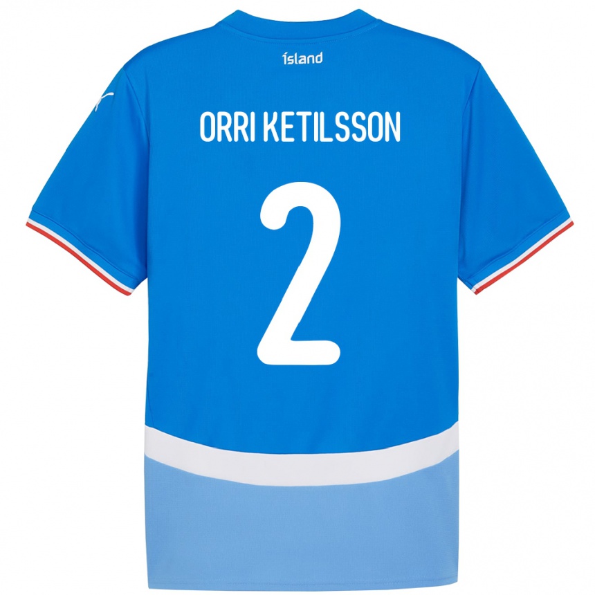 נשים כדורגל אִיסלַנד Ketill Orri Ketilsson #2 כְּחוֹל ג'רזי ביתית 24-26