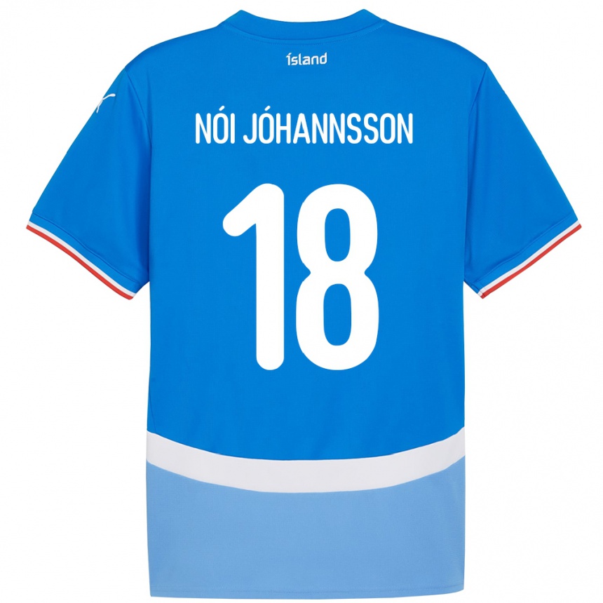 נשים כדורגל אִיסלַנד Sigurdur Nói Jóhannsson #18 כְּחוֹל ג'רזי ביתית 24-26