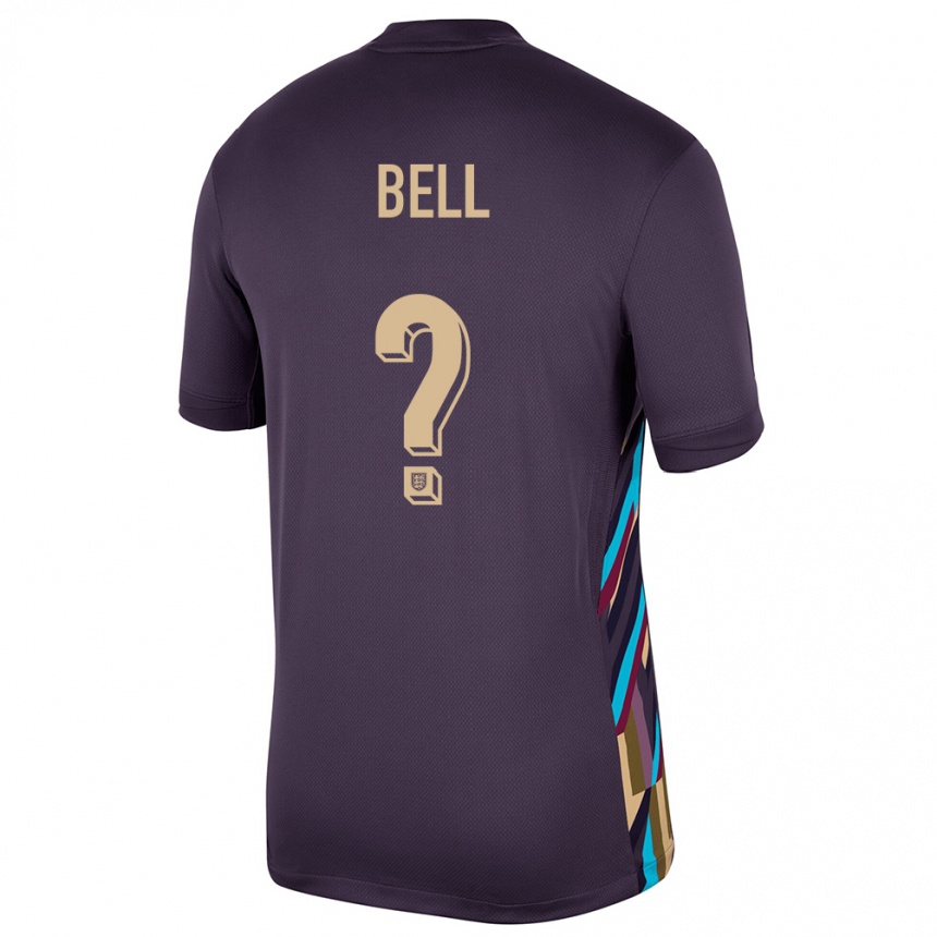 נשים כדורגל אנגליה Toby Bell #0 צימוק כהה הרחק ג'רזי 24-26