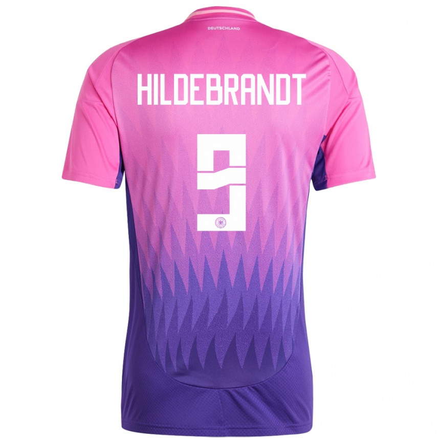 נשים כדורגל גרמניה Niklas Hildebrandt #9 ורוד סגול הרחק ג'רזי 24-26