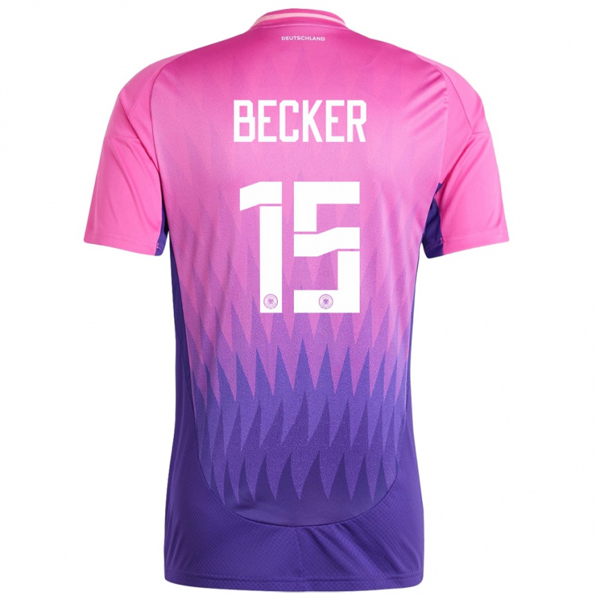 נשים כדורגל גרמניה Jesper Becker #15 ורוד סגול הרחק ג'רזי 24-26