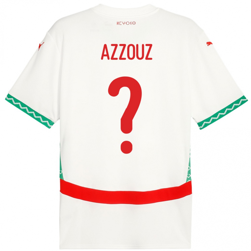 נשים כדורגל מָרוֹקוֹ Youssef Azzouz #0 לָבָן הרחק ג'רזי 24-26