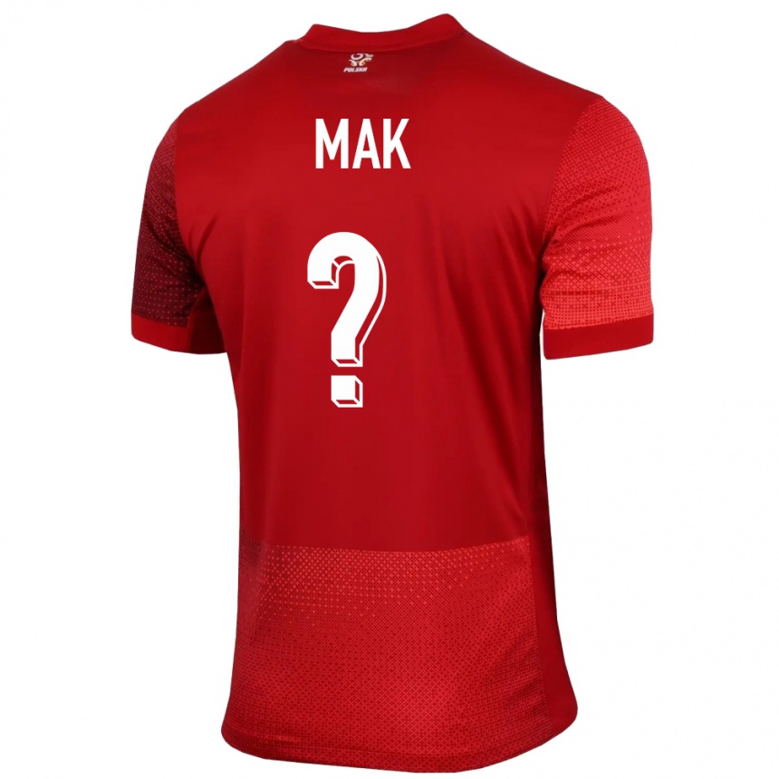 נשים כדורגל פולין Igor Mak #0 אָדוֹם הרחק ג'רזי 24-26