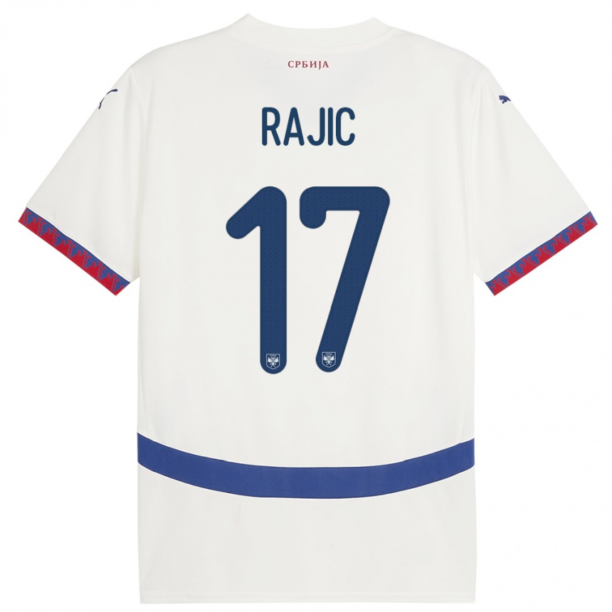 נשים כדורגל סרביה Aleksa Rajic #17 לבן הרחק ג'רזי 24-26