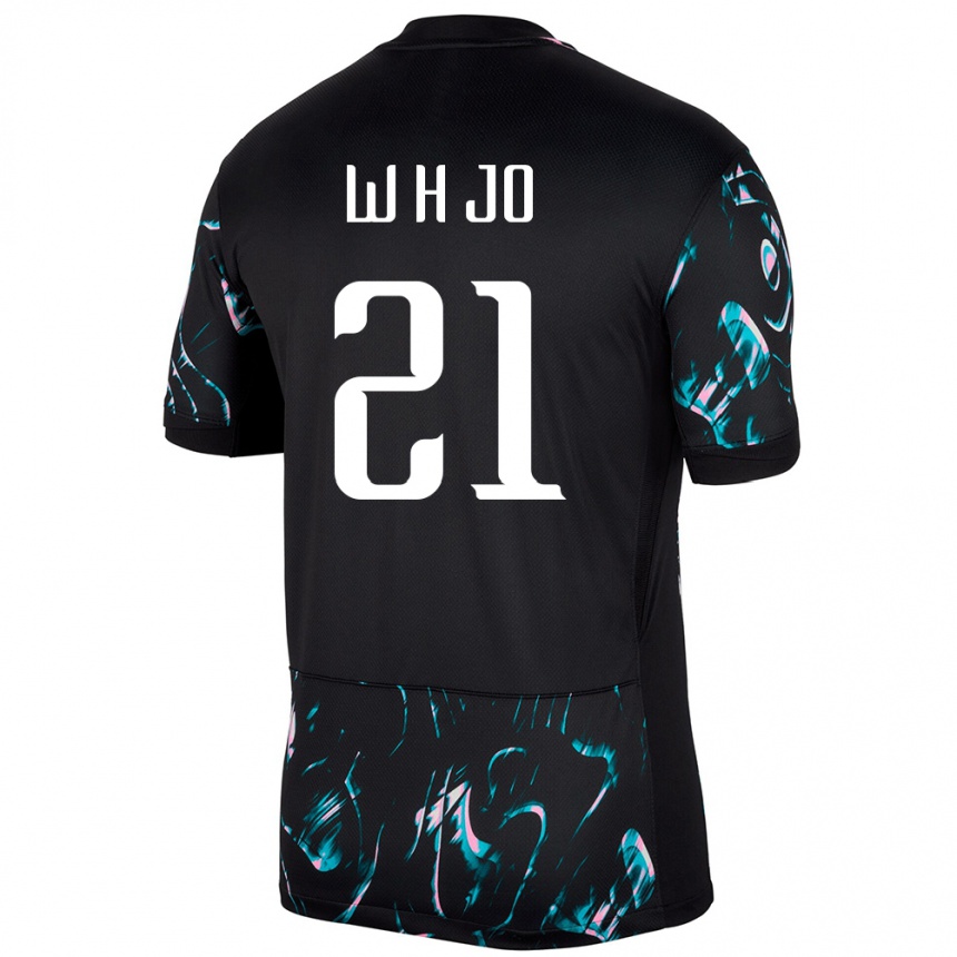 נשים כדורגל דרום קוריאה צ'ו היון-וו #21 שָׁחוֹר הרחק ג'רזי 24-26