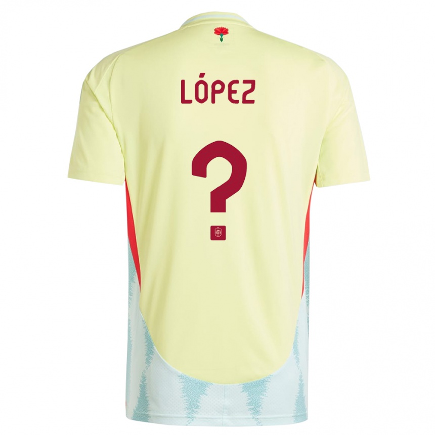 נשים כדורגל ספרד Hugo López #0 צהוב הרחק ג'רזי 24-26