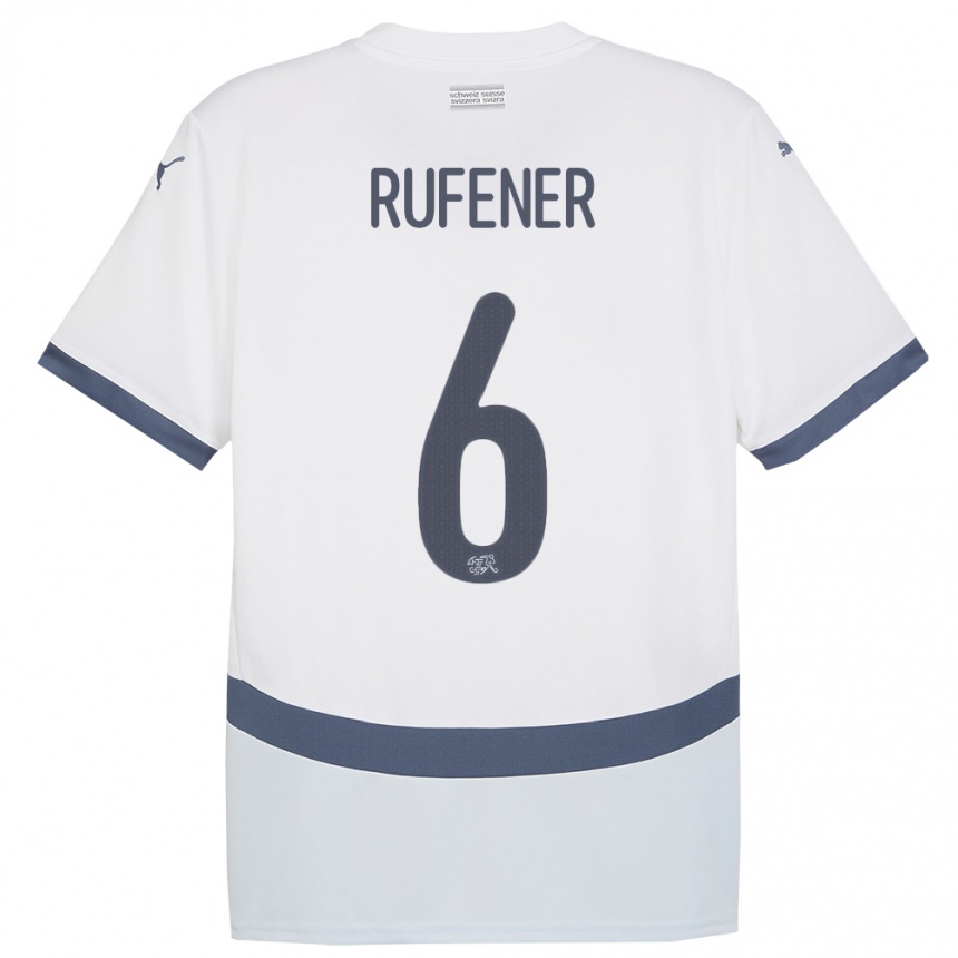 נשים כדורגל שווייץ אליו רופינר #6 לבן הרחק ג'רזי 24-26