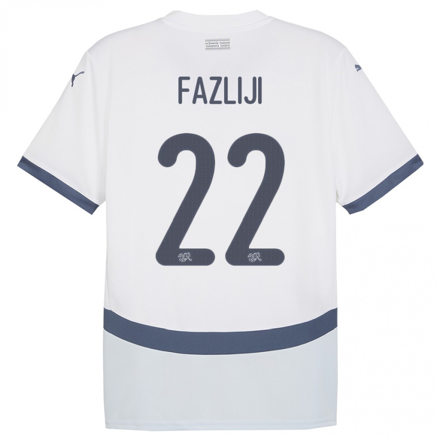 נשים כדורגל שווייץ Anid Fazliji #22 לבן הרחק ג'רזי 24-26