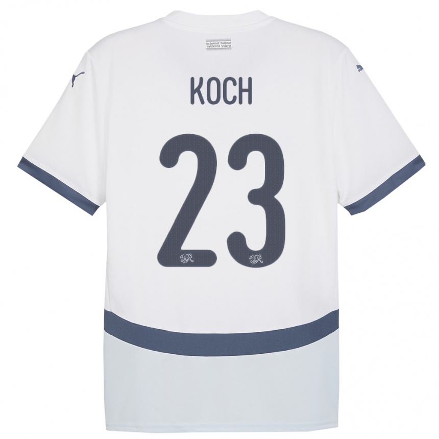 נשים כדורגל שווייץ Cédric Koch #23 לבן הרחק ג'רזי 24-26