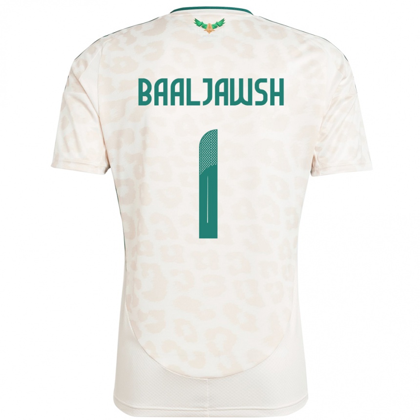 נשים כדורגל ערב הסעודית Turki Baaljawsh #1 לָבָן הרחק ג'רזי 24-26