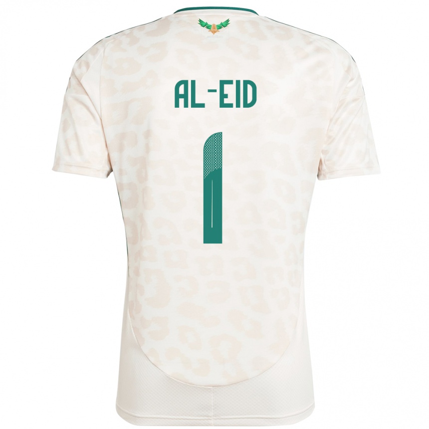 נשים כדורגל ערב הסעודית Mousa Al-Eid #1 לָבָן הרחק ג'רזי 24-26