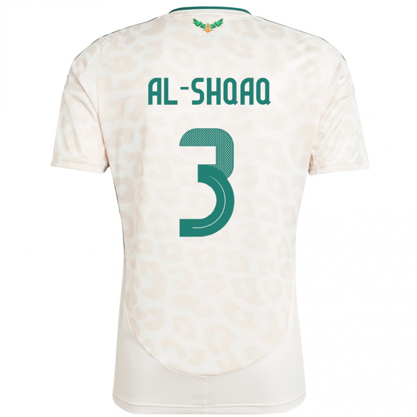 נשים כדורגל ערב הסעודית Montadhar Al-Shqaq #3 לָבָן הרחק ג'רזי 24-26