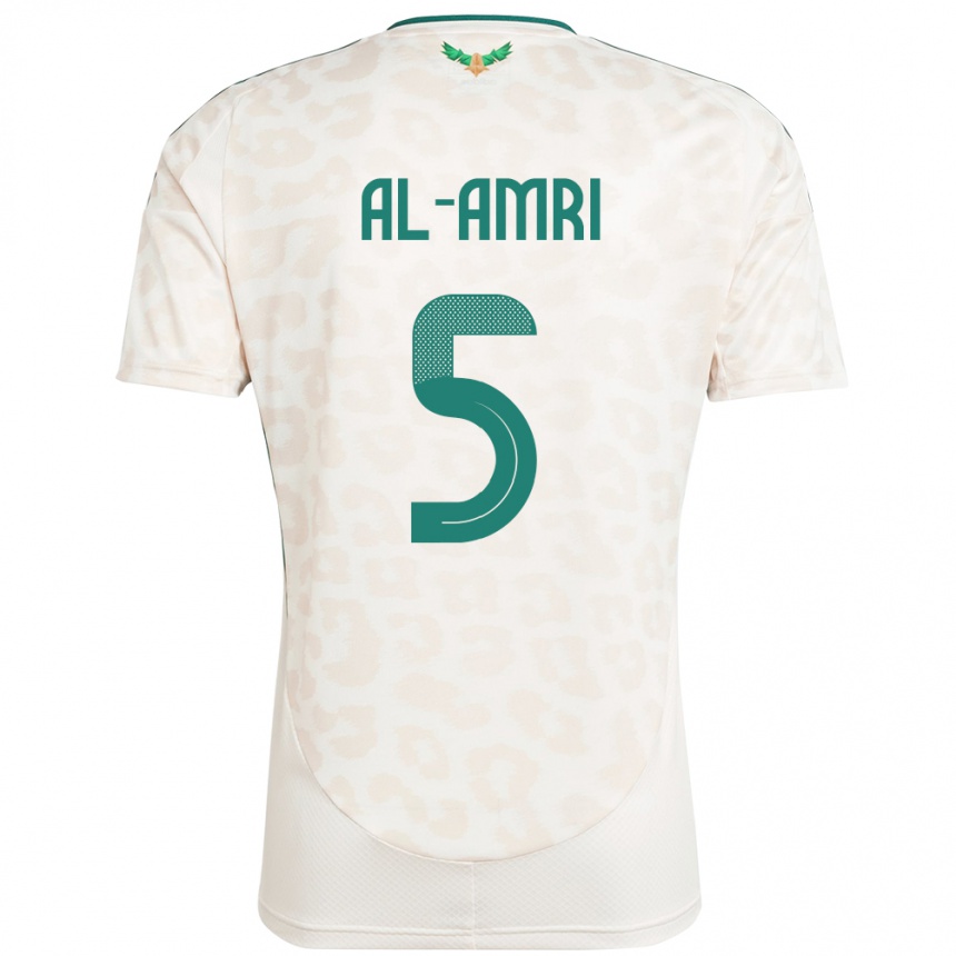 נשים כדורגל ערב הסעודית Husam Al-Amri #5 לָבָן הרחק ג'רזי 24-26