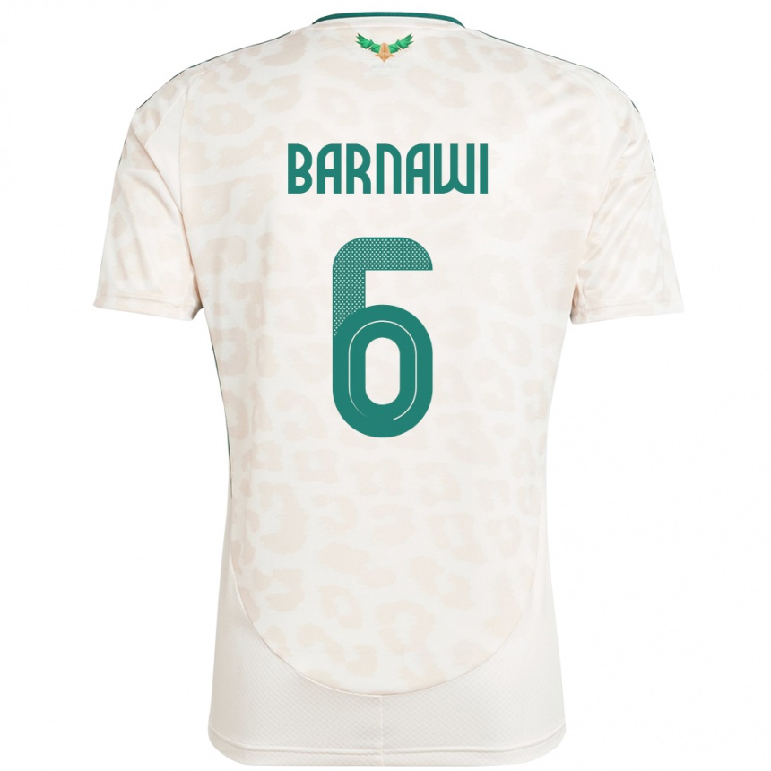 נשים כדורגל ערב הסעודית Saleh Barnawi #6 לָבָן הרחק ג'רזי 24-26