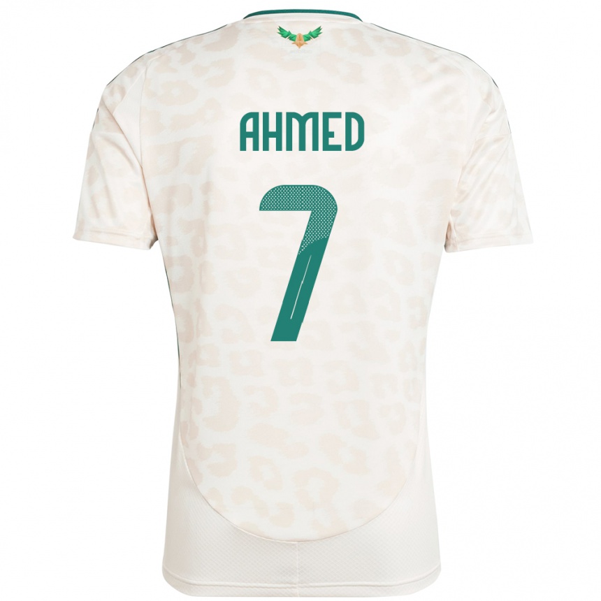 נשים כדורגל ערב הסעודית Thari Ahmed #7 לָבָן הרחק ג'רזי 24-26