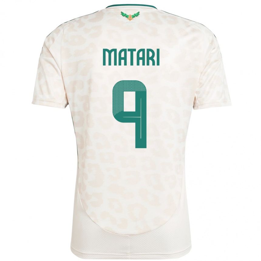 נשים כדורגל ערב הסעודית Abdulhadi Matari #9 לָבָן הרחק ג'רזי 24-26
