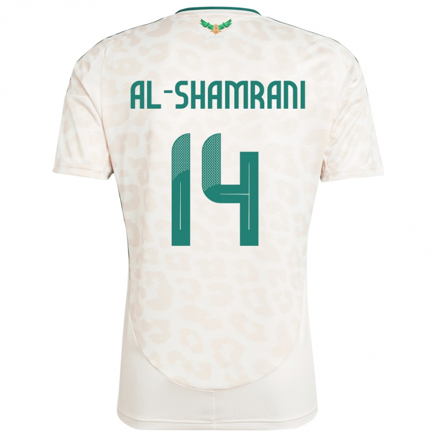 נשים כדורגל ערב הסעודית Farhah Al-Shamrani #14 לָבָן הרחק ג'רזי 24-26