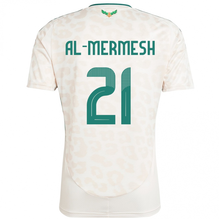 נשים כדורגל ערב הסעודית Osama Al-Mermesh #21 לָבָן הרחק ג'רזי 24-26