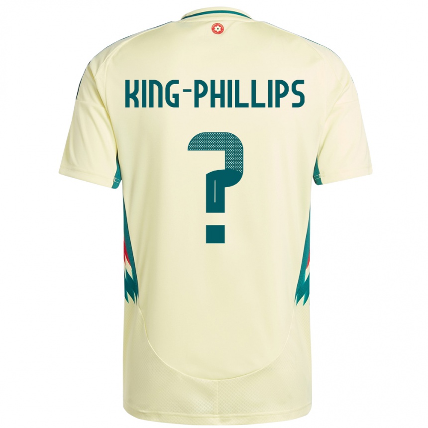 נשים כדורגל ויילס Zac King-Phillips #0 בז' צהוב הרחק ג'רזי 24-26