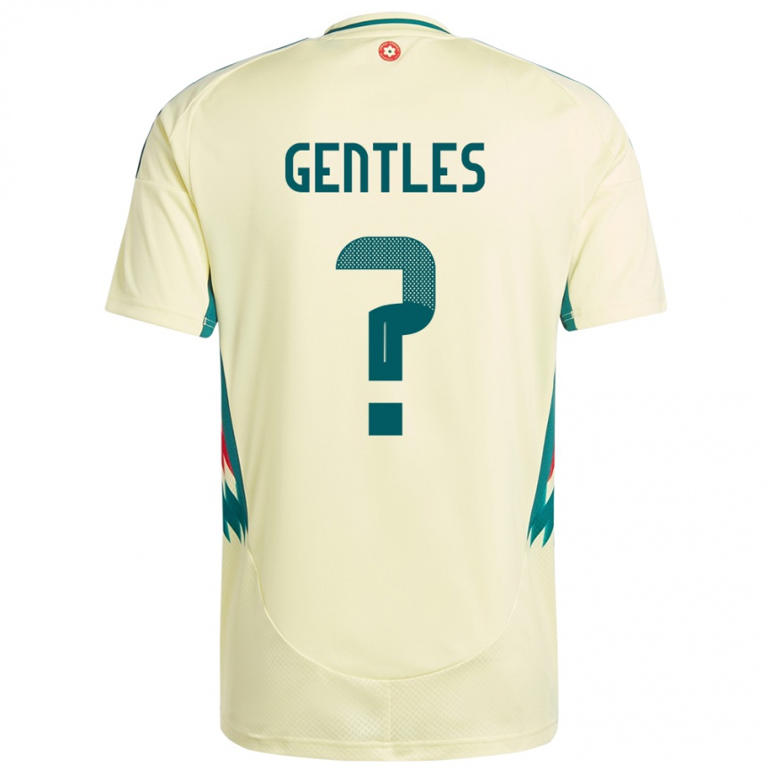 נשים כדורגל ויילס Josh Gentles #0 בז' צהוב הרחק ג'רזי 24-26