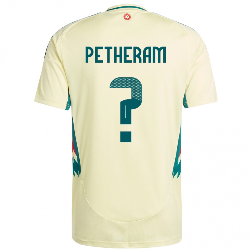 נשים כדורגל ויילס Jonathan Petheram #0 בז' צהוב הרחק ג'רזי 24-26