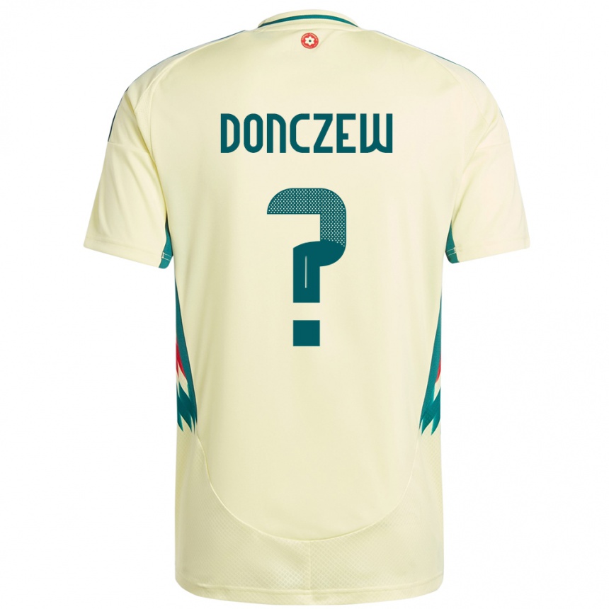 נשים כדורגל ויילס Axel Donczew #0 בז' צהוב הרחק ג'רזי 24-26