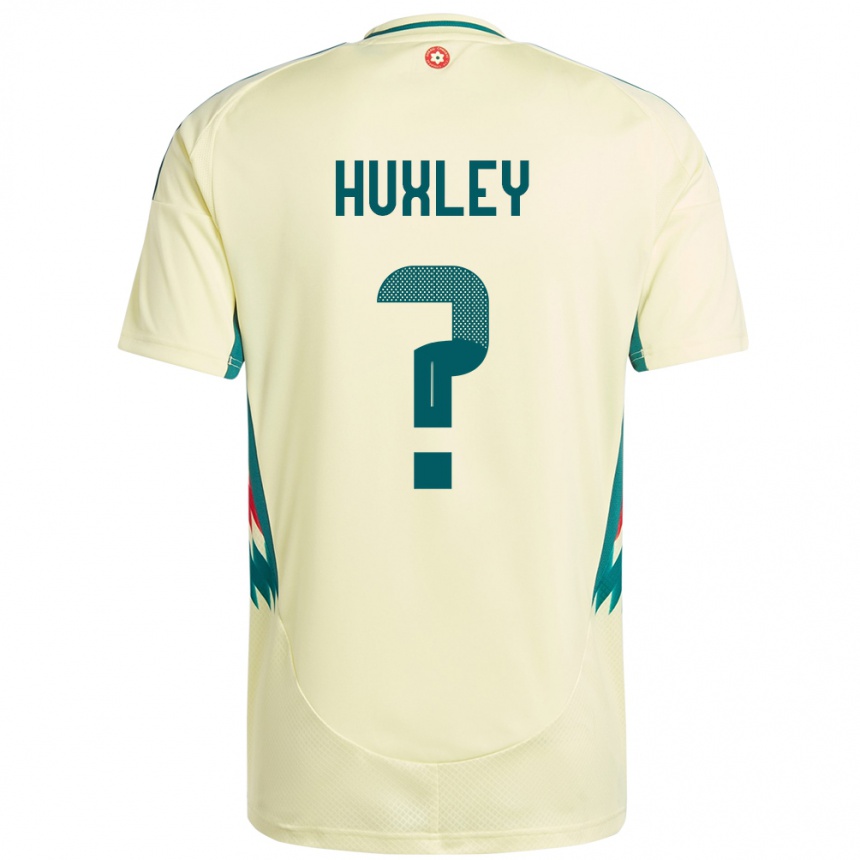 נשים כדורגל ויילס Leon Huxley #0 בז' צהוב הרחק ג'רזי 24-26