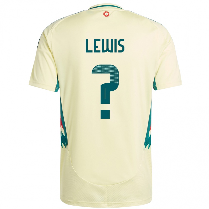 נשים כדורגל ויילס Bobby Lewis #0 בז' צהוב הרחק ג'רזי 24-26