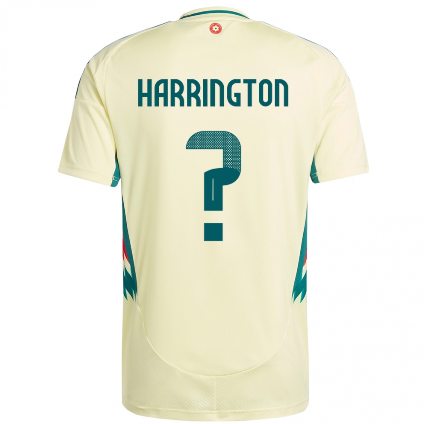 נשים כדורגל ויילס Theo Harrington #0 בז' צהוב הרחק ג'רזי 24-26