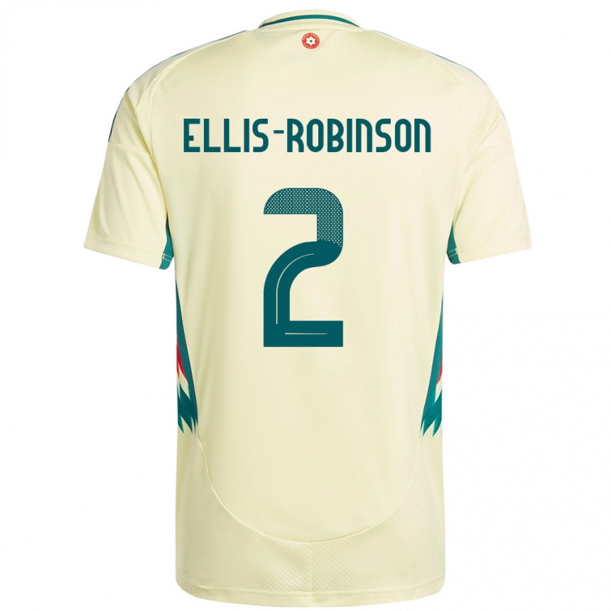 נשים כדורגל ויילס Eddie Ellis-Robinson #2 בז' צהוב הרחק ג'רזי 24-26