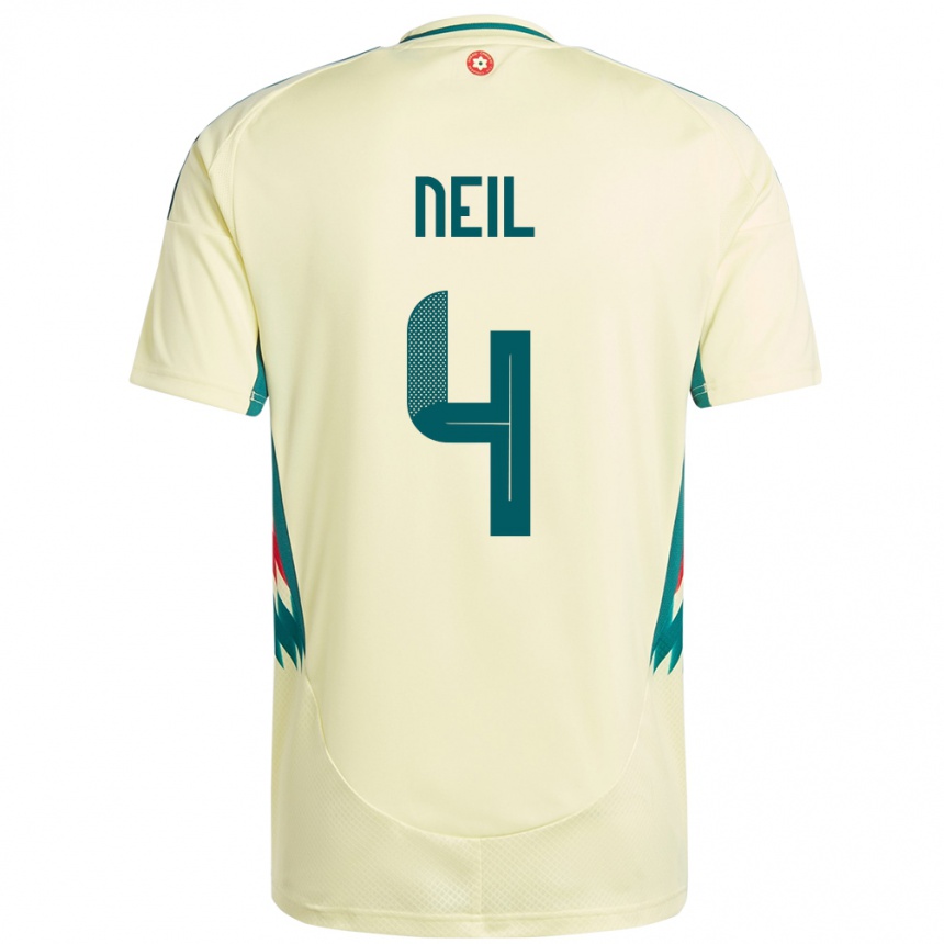 נשים כדורגל ויילס Marlie Neil #4 בז' צהוב הרחק ג'רזי 24-26